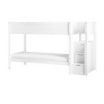 White Bunk Bed with Stairs and Storage