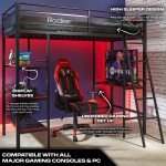 Fortress High Sleeper Gaming Bunk Bed with Storage