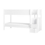 White Bunk Bed with Stairs and Storage