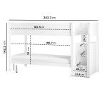 White Bunk Bed with Stairs and Storage