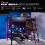 X-Rocker Fortress Metal Bunk Bed with Desk