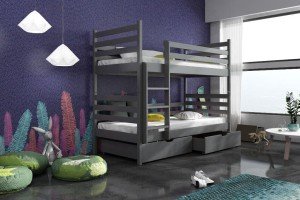 Nemo Wooden Bunk Bed With Storage And Mattresses