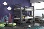 Nemo Wooden Bunk Bed with Storage and Mattresses