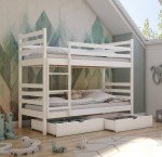 Nemo Wooden Bunk Bed with Storage and Mattresses