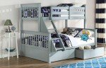 Grey Triple Sleeper Bunk Bed with Storage