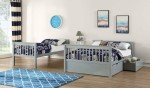 Grey Triple Sleeper Bunk Bed with Storage