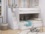 Triple Bunk Bed with Shelves and Storage