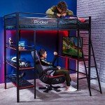 X-Rocker Fortress Metal Bunk Bed with Desk