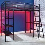 X-Rocker Fortress Metal Bunk Bed with Desk