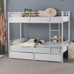 Metal Bunk Bed with Ladder and Storage Drawers
