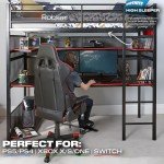 X ROCKER Battle Bunk Bed with Gaming Desk - Black