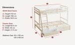 Triple Sleeper White Wooden Bunk Bed with Storage