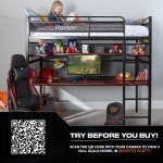 X ROCKER Battle Bunk Bed with Gaming Desk - Black