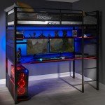 X ROCKER Battle Bunk Bed with Gaming Desk - Black