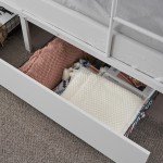 Metal Bunk Bed with Ladder and Storage Drawers