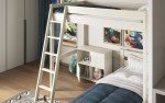 Pinewood Triple L-Shaped High Sleeper Bunk Bed