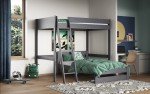 Pinewood Triple L-Shaped High Sleeper Bunk Bed
