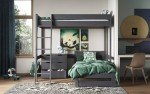 Pinewood Triple L-Shaped High Sleeper Bunk Bed