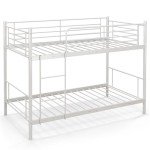 Metal Bunk Bed Frame with Ladder and Guardrail
