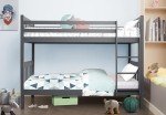 Dark Grey Double Bunk Bed for Kids & Adults