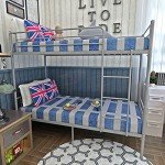 Silver Metal Bunk Bed Frame with Safety Guardrail