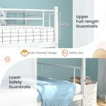 Metal Bunk Bed Frame with Ladder and Guardrail