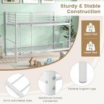 Metal Bunk Bed Frame with Ladder and Guardrail
