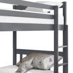 Dark Grey Double Bunk Bed for Kids & Adults