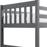 Dark Grey Double Bunk Bed for Kids & Adults