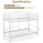 Metal Twin over Twin Bunk Bed with Ladder