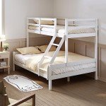 Stylish White Triple Bunk Bed Frame for All