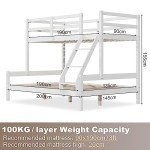 Stylish White Triple Bunk Bed Frame for All