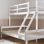 Stylish White Triple Bunk Bed Frame for All