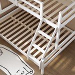 Stylish White Triple Bunk Bed Frame for All