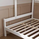 Stylish White Triple Bunk Bed Frame for All