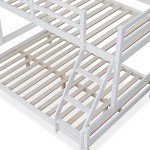 Stylish White Triple Bunk Bed Frame for All