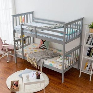 Panana Wooden Bunk Bed for Kids, Grey