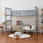 Panana Wooden Bunk Bed for Kids, Grey