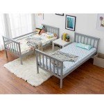 Panana Wooden Bunk Bed for Kids, Grey
