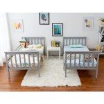 Panana Wooden Bunk Bed for Kids, Grey