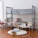 Panana Wooden Bunk Bed for Kids, Grey