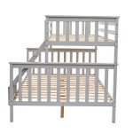 Triple Sleeper Bunk Bed - Solid Wood Frame (Grey)