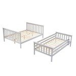 Triple Sleeper Bunk Bed - Solid Wood Frame (Grey)