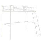 Loft Bunk Bed with Metal Ladder and Guardrail