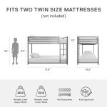 DHP Miles Metal Bunk Bed - Silver