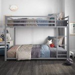 DHP Miles Metal Bunk Bed - Silver
