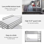 DHP Miles Metal Bunk Bed - Silver
