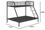 Black Single Over Double Bunk Bed by DHP