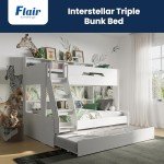 Triple Bunk Beds with Trundle for Kids