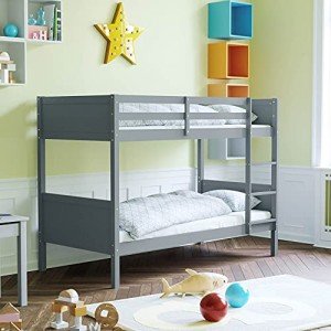 Gemini Detachable Kids Bunk Bed Frame Grey